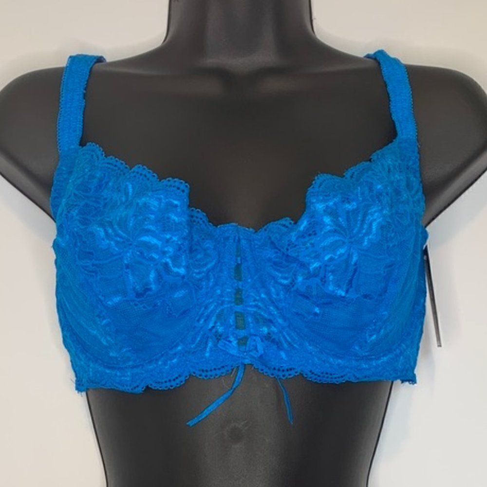 Frederick's of Hollywood Vibrant Blue Lace Bra